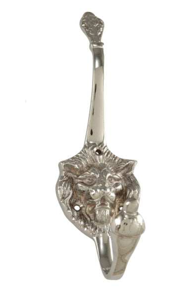 Traditional Solid Brass Lion Head Coat Hook (Several Finishes Available)
