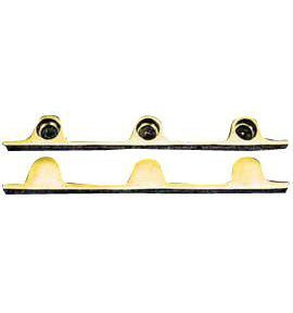 Pair Solid Brass Security Triple Push Bar Bracket Ends Polished Brass