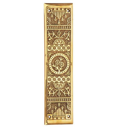 11 1/4 Inch Eastlake Solid Brass Push Plate in Several Finishes