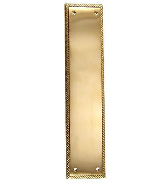 11 1/2 Inch Georgian Roped Style Door Push Plate in Several Finishes