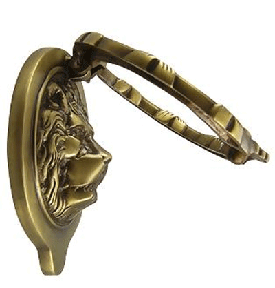 Ribbon & Reed 5 1/4 Inch Solid Brass Lion Door Knocker (Several Finishes Available)