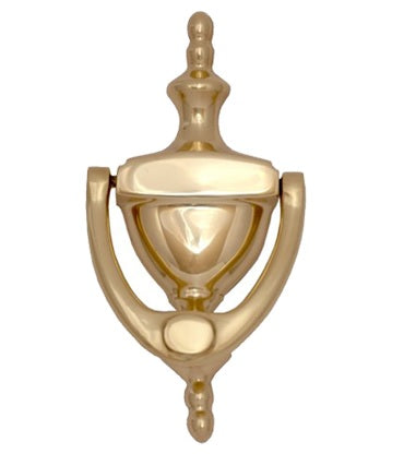 6 Inch (4 Inch c-c) Traditional Style Door Knocker (Polished Brass Finish)
