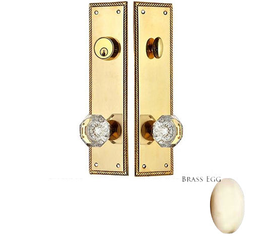Georgian Roped Single Door Deadbolt Entryway Set in Polished Brass
