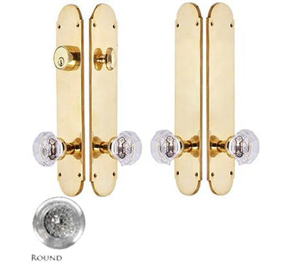Traditional Oval Double Door Deadbolt Entryway Set in Polished Brass