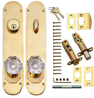 Traditional Oval Single-Door Deadbolt Entryway Set in Polished Brass