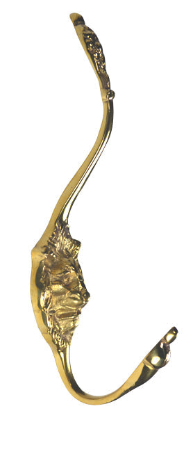Traditional Solid Brass Lion Head Coat Hook (Several Finishes Available)