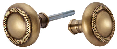 Solid Brass Georgian Roped Spare Door Knob Set