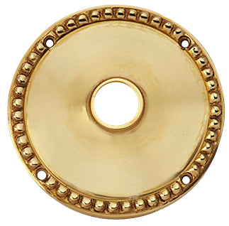 Solid Brass Beaded Round Rosette (Polished Brass Finish)