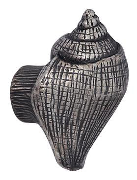 1 5/8 Inch  Ocean Seaside Nautical Solid Pewter Decorative Conch Seashell Knob (Satin Pewter Finish)