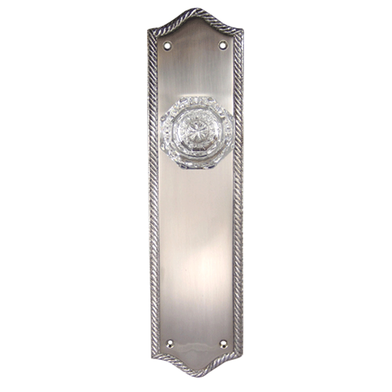 Providence Crystal Door Knob With Georgian Oval Roped Backplate