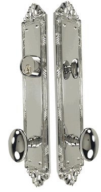 Ribbon & Reed Oval Double Door Deadbolt Entryway Set (Several Finishes Available)