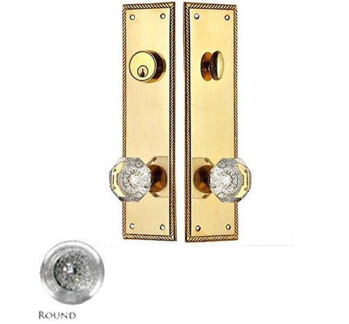 Georgian Roped Single Door Deadbolt Entryway Set in Polished Brass